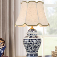 Lampe de table LED moderne et simple en céramique, alimentée par courant alternatif, pour chambre à coucher, lampe de chevet chinoise chaleureuse pour mariage, éclairage de table de nuit