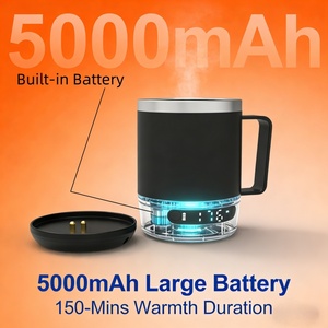 Mug auto-chauffant portable en gros, batterie 5000 mAh, chauffe-café 18 oz, mug de voyage auto-chauffant rechargeable pour le bureau - Product Image 4