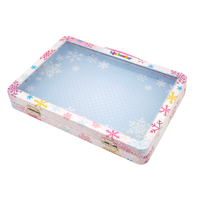 Boîte cosmétique rectangulaire en étain personnalisée avec fenêtre, finition brillante, portable, impression de logo personnalisable, conteneur pour parfum, soins de la peau, maquillage TW
