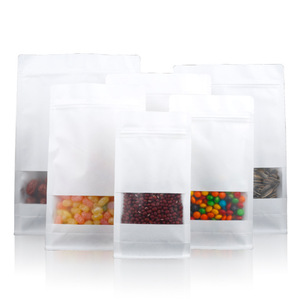 En Stock pochette transparente à fond plat sac de transport fenêtre givrée zip-lock sac refermable emballage de grains de gelée congelés - Product Image 6