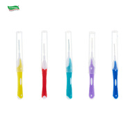 Brosse interdentaire en forme de I, 3 tailles (0,8 mm/1,0 mm/1,2 mm), poils en nylon, pour espaces serrés entre les dents et appareils dentaires, certifiée CE, marque privée, nettoyage efficace