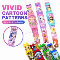 Montre numérique LED pour enfants de haute qualité, tête amovible, impression de dessins animés colorés, lecture facile de l'heure, résistante à l'eau 3BAR, cadeau