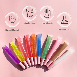 Iridescent Fruit <b>Lip</b> Gloss Transparent Slim Tube 15g Liquid Glossy Makeup For <b>Lips</b> Customization Logo Free - Product Image 4