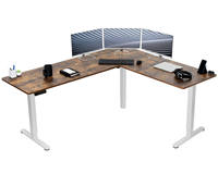 Bureau de direction à 3 pieds en forme de L, réglable en hauteur, assis à debout, électrique, réglable en hauteur
