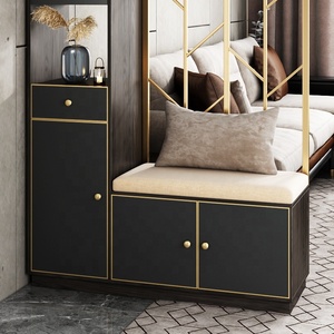 <span class=keywords><strong>Armoire</strong></span> d'entrée de luxe noire de Style nordique avec cadre en acier inoxydable, stand de rangement de salon pour <span class=keywords><strong>chaussures</strong></span>, <span class=keywords><strong>armoire</strong></span> de rangement - Product Image 4