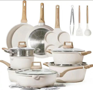 Giá hấp dẫn sinh thái thân thiện 12 cái không dính cảm ứng tương thích 1.5-4.5 mét nhôm Cookware sets - Product Image 1
