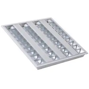 T8 tavan V yaprak panjur uydurma 60x60 3x18w 4x18w LED floresan ızgara ışık