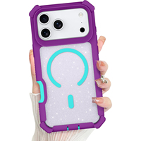 Coque pour iPhone 18 Pro Max, étui de téléphone scintillant avec paillettes brillantes, coque arrière magnétique pour iPhone 17 Pro Max