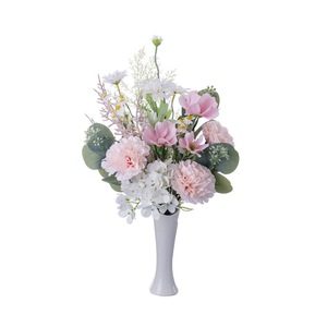 Bouquet de fleurs artificielles Mu Yuxiao, œillets roses et blancs, hortensias, décoration de mariage CF01420 - Product Image 5