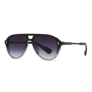 Kacamata Pilot Pria 2025 Retro Double Bridge Square Sunglasses - Product Image 1