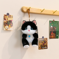 Porte-clés chat en peluche super doux OEM, rembourrage en coton PP, petite poupée compagnon anti-stress unisexe