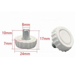 White Plastic <b>Adjustable</b> Furniture Glide and Leveling Feet Glides Large Base Glides Plastic Feet for Indoor Furniture - Product Image 1