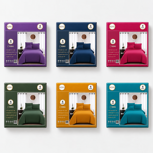 Juego de Sábanas de Microfibra Antibacterianas y Transpirables, Juego de Ropa de <span class=keywords><strong>Cama</strong></span> de 4 Piezas, Sábanas Duraderas para Dormitorio - Product Image 1