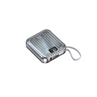 Nouvelle conception de batterie externe 10000mAh avec lumière LED, charge rapide QC3.0 PD 22.5W, portable, type-C, câble intégré