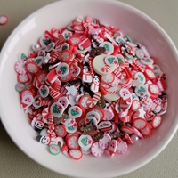 500g de confettis de Noël, Père Noël, sapin de Noël, sucettes en forme de canne à sucre à la menthe, flocons de neige, tranches d'argile polymère