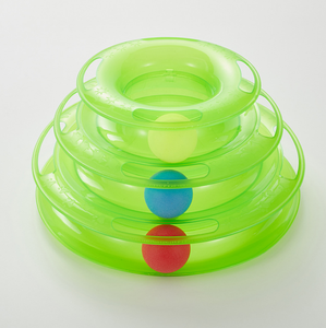 Eco-Friendly Plastic Pet <b>Cat</b> <b>Toy</b> 3/4 Layers Ball Turntable <b>Interactive</b> Puzzle Track & Space Tower - Product Image 5