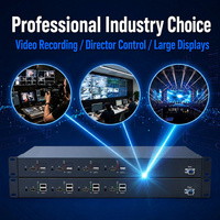 4CH Unidirectional4K60 HDMI Fiber Optic Extender 1U Rackmount KVM Audio 20KM SM Optical Video Converter untuk Penyiaran