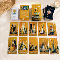 Vente en gros de cartes de tarot artistiques pastel, 78 cartes, cartes de divination spirituelle, cartes de tarot Rider Waite, papier, portables, écologiques, OEM ODM