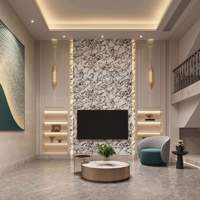 Dalle de porcelaine en pierre frittée de luxe 900x1800x9mm, aspect marbre italien, pierre artificielle haut de gamme pour mur de fond de télévision dans le salon