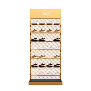 Exhibidores <span class=keywords><strong>de</strong></span> Tienda <span class=keywords><strong>de</strong></span> <span class=keywords><strong>Calzado</strong></span> <span class=keywords><strong>de</strong></span> Baloncesto, Estructura Personalizada <span class=keywords><strong>de</strong></span> Metal Dorado, Estante <span class=keywords><strong>de</strong></span> Exhibición <span class=keywords><strong>de</strong></span> Zapatos <span class=keywords><strong>para</strong></span> <span class=keywords><strong>Hombre</strong></span> Montado en la Pared - Product Image 3