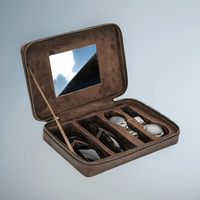 Boîte de montre de luxe en cuir véritable pour hommes CF1165 étui à lunettes de soleil étui de voyage pour couples-rangement de bijoux élégant