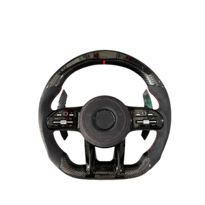Volante Deportivo de 3 Radios con LED y Fibra de Carbono para <span class=keywords><strong>Mercedes</strong></span>-<span class=keywords><strong>Benz</strong></span> Serie A, C, E, S, G, CLS, CLA, GLE, <span class=keywords><strong>GLS</strong></span>, W166, W117, W218 - Product Image 1