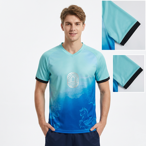 ชุดเสื้อฟุตบอลผู้ใหญ่คุณภาพพรีเมียม พิมพ์ลายดิจิตอลแบบซับลิเมชั่นตามสั่ง แห้งเร็ว ระบายอากาศได้ดี ยืดได้สี่ทิศทาง สำหรับทุกเพศ - Product Image 4