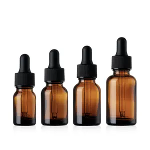 5ml 10ml Amber Cosmetic Packaging Skin Care Essential Oil Dropper Glass Bottle Supplier