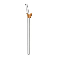 Pailles en verre borosilicate multicolores, transparentes, courbées en forme de nœud papillon, créatives et design, pour accessoires de bar