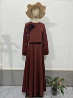 Nouvelle Collection Printemps-Automne : Ensemble Deux Pièces Femme - Robe Ample à Manches Lanterne Florales et Jupe Courte Élégante