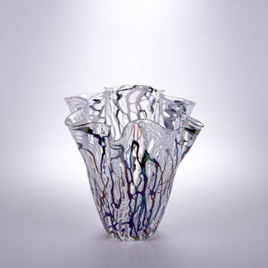 घरेलू इंटीरियर के लिए थोक आधुनिक डिजाइन मोती रंग मुरानो ग्लास टेबलटॉप वेस - Product Image 5