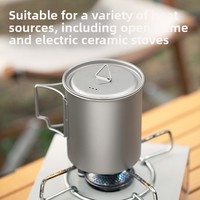 Tasse en titane pur pour l'extérieur, bouteille d'eau de camping, tasse à thé portable, tasse à café domestique, ultra-légère, multi-usages