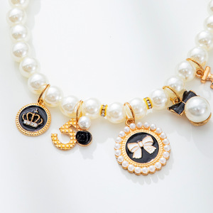 Nouveau Vintage amour cristal pendentif <span class=keywords><strong>chat</strong></span> chien <span class=keywords><strong>collier</strong></span> avec perle diamant cou ornement solide motif mignon accessoires chien <span class=keywords><strong>collier</strong></span> - Product Image 5