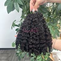 Extensions de cheveux humains pré-bouclées en plumes 100 % naturelles non traitées pour le crochet, pointe en plume, vente en gros
