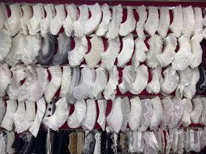 Booluee-Blusa de gasa con cuello falso desmontable, camisa de media camisa con diamantes de imitación, elegante, color blanco, 2021 - Product Image 4