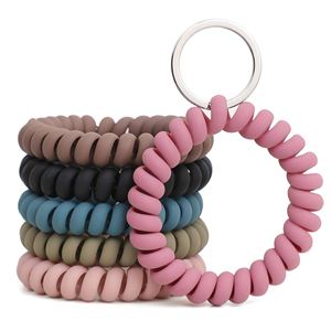 Colorful Stretchable Wristband Bracelet <b>Key</b> Holder Flexible Spiral Wrist Coil Bracelet Wrist <b>Key</b> <b>Chain</b> - Product Image 2