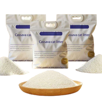 Litière pour chat en manioc biodégradable, agglomérante, à absorption rapide, naturelle, à base de plantes, sans poussière, sans odeur et à faible diffusion de poussière