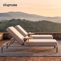 Chaise longue de luxe moderne pour l'extérieur, lit de soleil rembourré pour jardin, patio, canapé-lit pour hôtel, bord de piscine