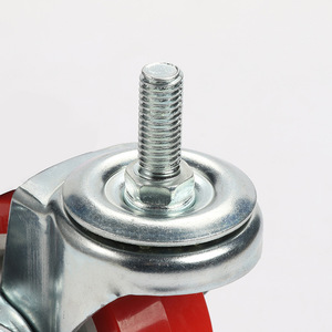 Red Pvc Caster Wheels 3 Inch Swivel With Side Brake For Furniture Industry - Product Image 1