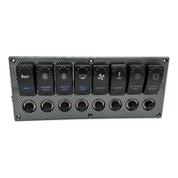 Panneau de Commande Étanche 8 Gangs à Double LED de Qualité Supérieure avec Disjoncteurs pour Bateaux, Caravanes et Yachts 12V – Vente en Gros