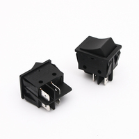 Interrupteur à bascule SUDA KCD4-202EC-1 16A 250VAC 4 broches DPST ON-OFF Noir mat IP40 Certifié CE CQC pour équipement médical
