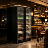 Réfrigérateur de présentation de bière pour supermarché, bar, et magasin de proximité – Vitrine réfrigérée verticale avec porte vitrée
