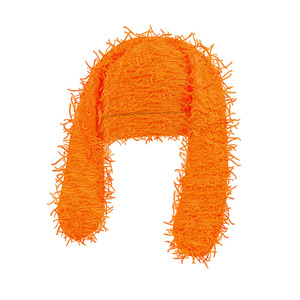 Bonnet tricoté unisexe effet vieilli avec oreilles de lapin, couleur unie, chaud, pour l'hiver, casquette de cyclisme d'extérieur, taille adulte - Product Image 4