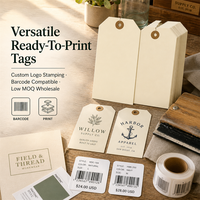 Étiquettes suspendues vierges renforcées en papier kraft avec œillet, empilables, prêtes pour impression personnalisée, OEM, vente en gros, marque privée