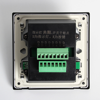 Interrupteur intelligent à bouton-poussoir à contact sec 5-24V CC pour le contrôle de 6 lumières avec cadre en aluminium brossé CNC intégral