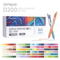 Ensemble de stylos gel en plastique pour dessin acrylique Languo New 144 couleurs, pointe 0,7 mm
