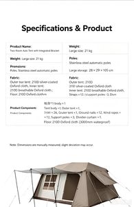 <span class=keywords><strong>Tenda</strong></span> Gonfiabile di Lusso per <span class=keywords><strong>Campeggio</strong></span> Estivo, Impermeabile, Rinforzata, Completamente Automatica, Senza Montaggio, Stile Cottage Forestale - Product Image 6