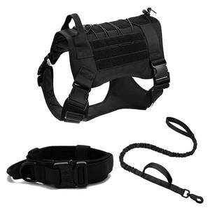 New Design <b>Dog</b> Tactical Harness Pet Training Vests Adjustable <b>Leash</b> Collar Safety Nylon Eco-Friendly <b>Leash</b> Set - Product Image 1