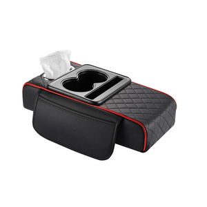 Nouvel accoudoir de voiture <span class=keywords><strong>en</strong></span> <span class=keywords><strong>cuir</strong></span> pour console centrale avec sac de rangement, support de main et boîte à mouchoirs - Product Image 1
