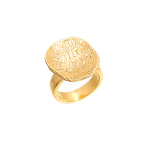 แหวนชุบทองเงินแท้18K 925แหวนพื้นผิวร่วมสมัย - Product Image 1